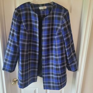 Kasper Women's Navy Plaid Blazer
